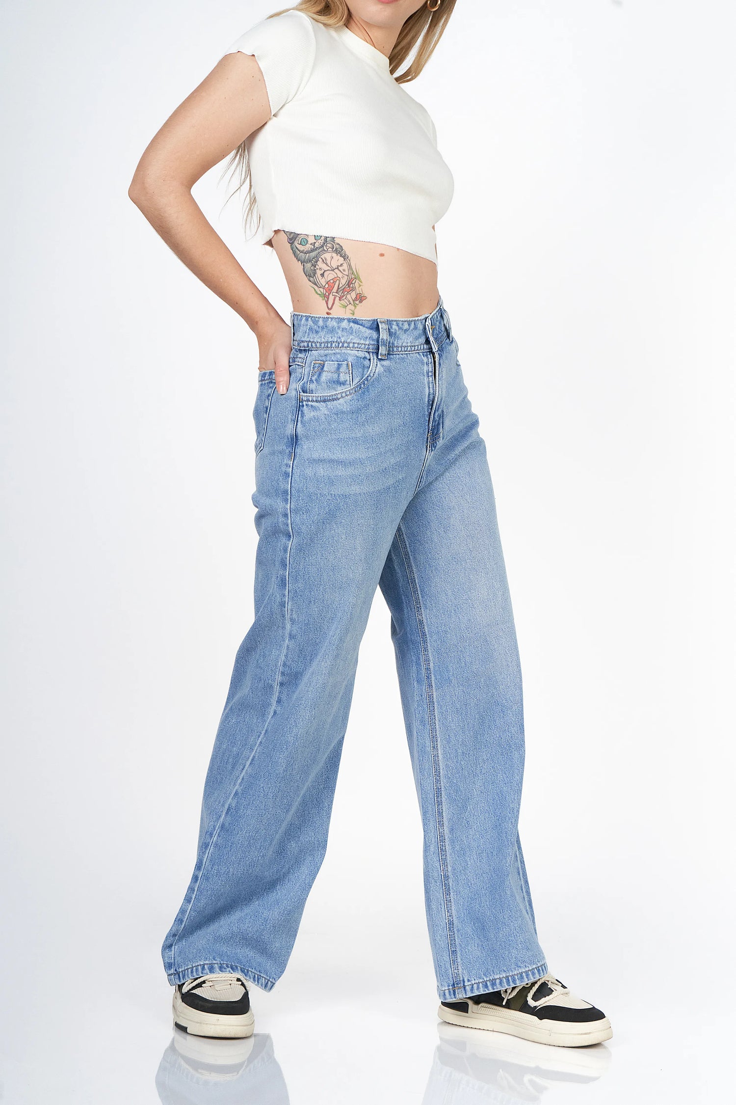 Palazzo denim online mujer